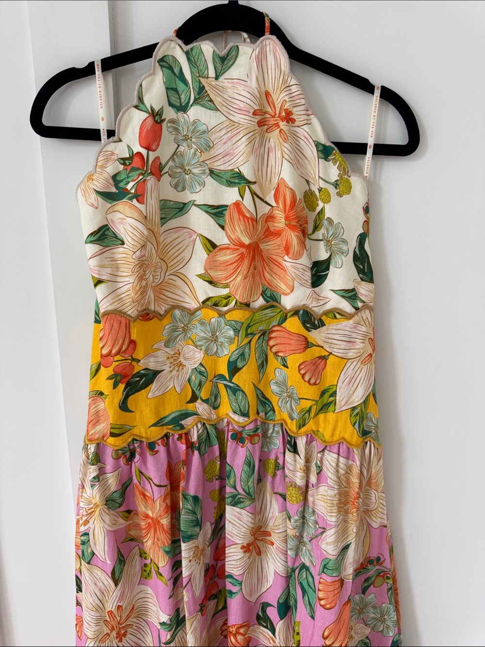 NWT Anthropologie Farm Rio Linen Halter Drop-Waist Midi Dress Size L - Picture 4 of 13